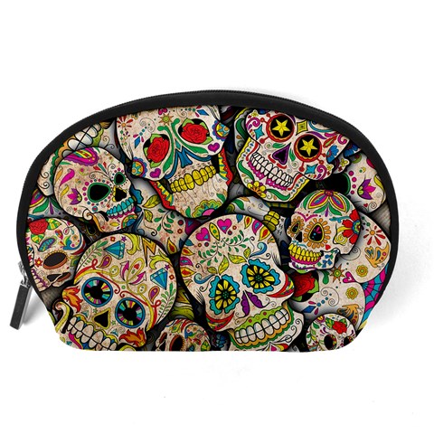 Sugar Skull Collage Accessory Pouch (Large) from ArtsNow.com Back