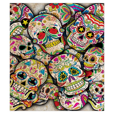 Sugar Skull Collage Drawstring Pouch (Small) from ArtsNow.com Front