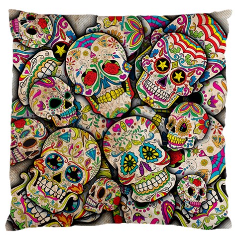 Sugar Skull Collage Standard Flano Cushion Case (Two Sides) from ArtsNow.com Front