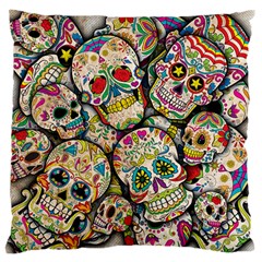 Sugar Skull Collage Standard Flano Cushion Case (Two Sides) from ArtsNow.com Back