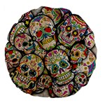 Sugar Skull Collage 18  Premium Flano Round Cushion 