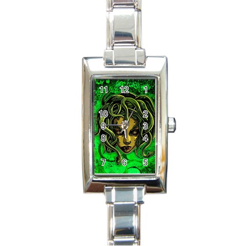 Medusa Rectangular Italian Charm Watch from ArtsNow.com Front