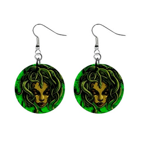 Medusa 1  Button Earrings from ArtsNow.com Front