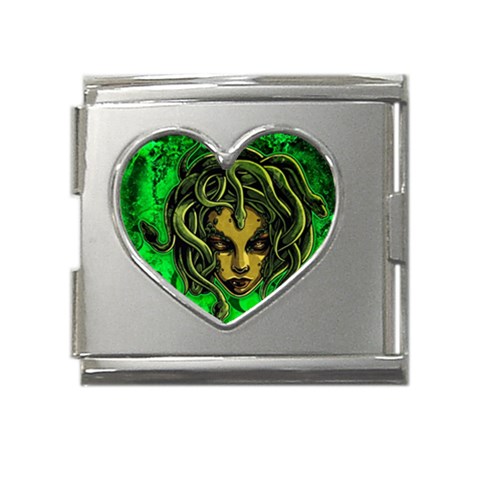 Medusa Mega Link Heart Italian Charm (18mm) from ArtsNow.com Front