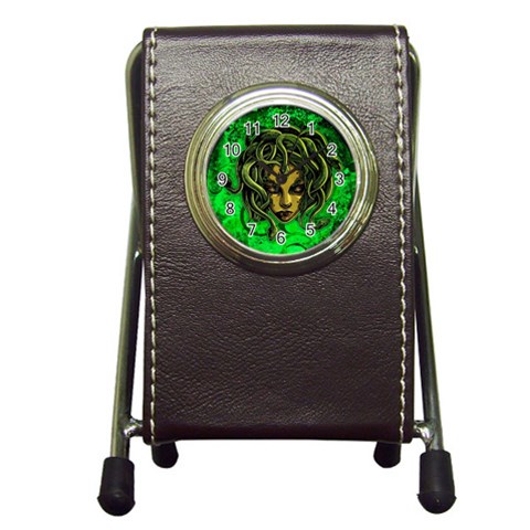 Medusa Pen Holder Desk Clock from ArtsNow.com Front