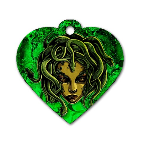 Medusa Dog Tag Heart (Two Sides) from ArtsNow.com Back