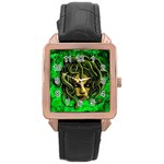 Medusa Rose Gold Leather Watch 