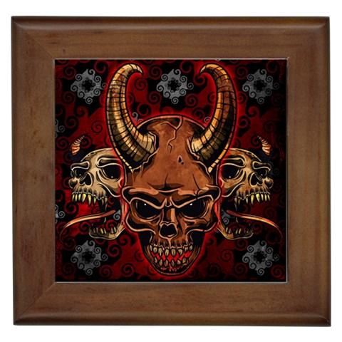 Evil Skulls Framed Tile from ArtsNow.com Front