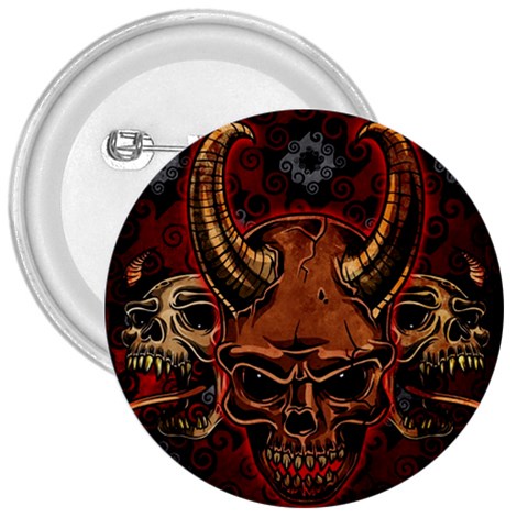 Evil Skulls 3  Button from ArtsNow.com Front