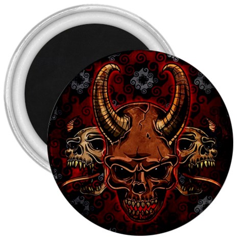 Evil Skulls 3  Magnet from ArtsNow.com Front