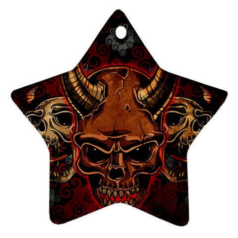 Evil Skulls Ornament (Star) from ArtsNow.com Front