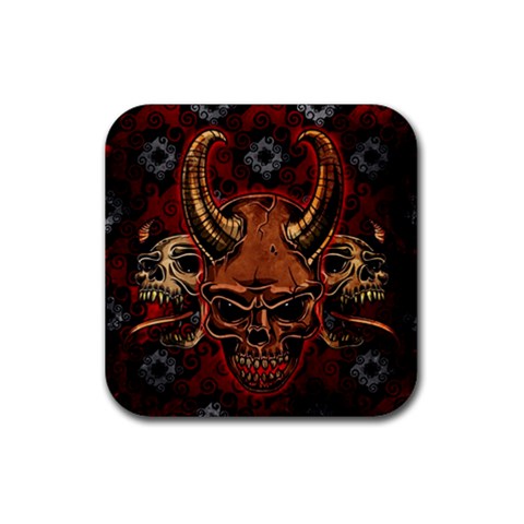 Evil Skulls Rubber Coaster (Square) from ArtsNow.com Front