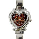 Evil Skulls Heart Italian Charm Watch