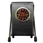 Evil Skulls Pen Holder Desk Clock