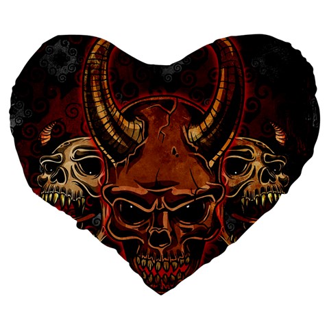 Evil Skulls 19  Premium Heart Shape Cushion from ArtsNow.com Back