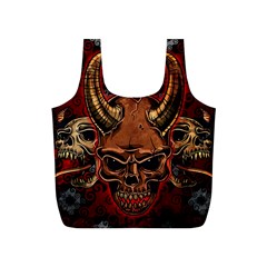 Evil Skulls Full Print Recycle Bag (S) from ArtsNow.com Back