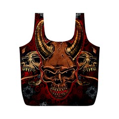 Evil Skulls Full Print Recycle Bag (M) from ArtsNow.com Front