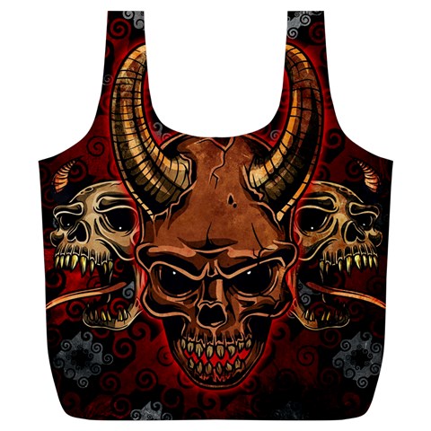 Evil Skulls Full Print Recycle Bag (XL) from ArtsNow.com Back