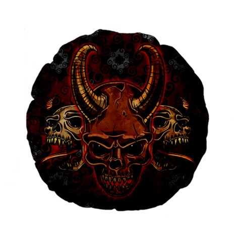Evil Skulls 15  Premium Flano Round Cushion  from ArtsNow.com Front