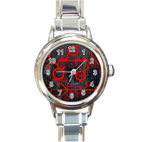 Tech Round Italian Charm Watch from ArtsNow.com Front