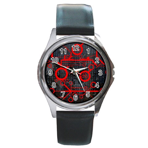 Tech Round Metal Watch from ArtsNow.com Front