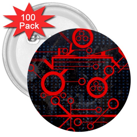 Tech 3  Button (100 pack) from ArtsNow.com Front