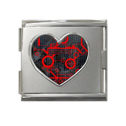 Tech Mega Link Heart Italian Charm (18mm) from ArtsNow.com Front