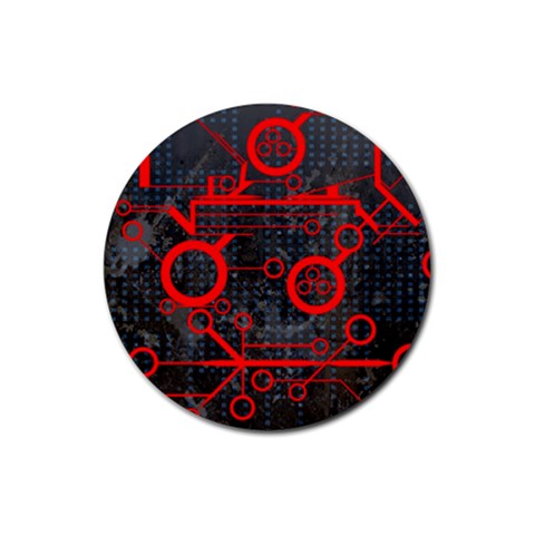 Tech Rubber Round Coaster (4 pack) from ArtsNow.com Front