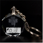 Tech Clover 3D Engraving Circle Key Chain