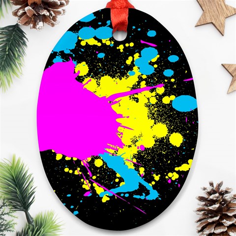 Splatter Ornament (Oval) from ArtsNow.com Front