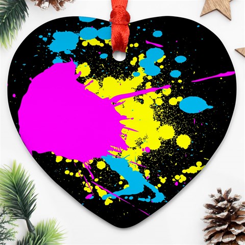 Splatter Ornament (Heart) from ArtsNow.com Front