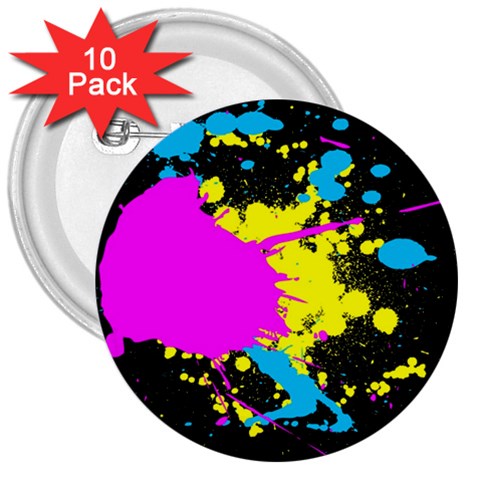 Splatter 3  Button (10 pack) from ArtsNow.com Front