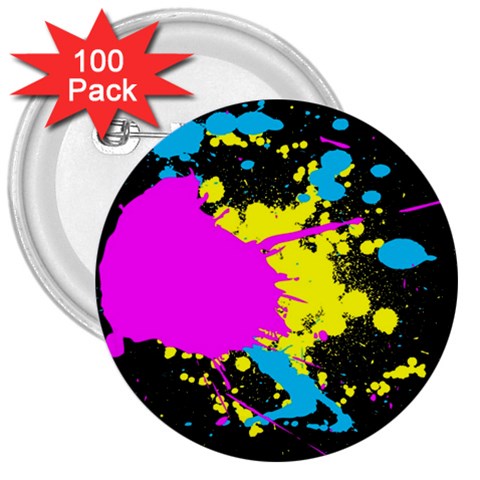 Splatter 3  Button (100 pack) from ArtsNow.com Front