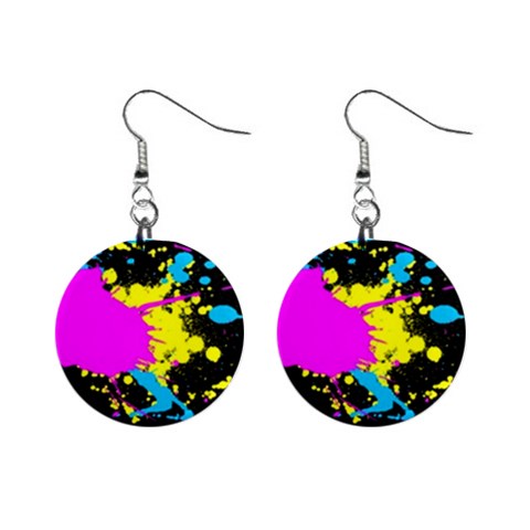 Splatter 1  Button Earrings from ArtsNow.com Front