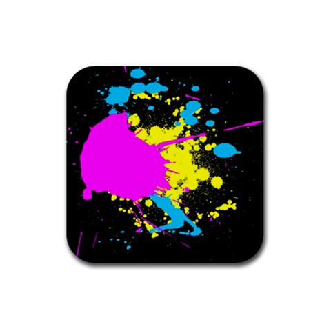 Splatter Rubber Square Coaster (4 pack) from ArtsNow.com Front