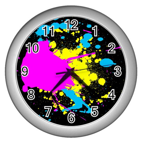 Splatter Wall Clock (Silver) from ArtsNow.com Front