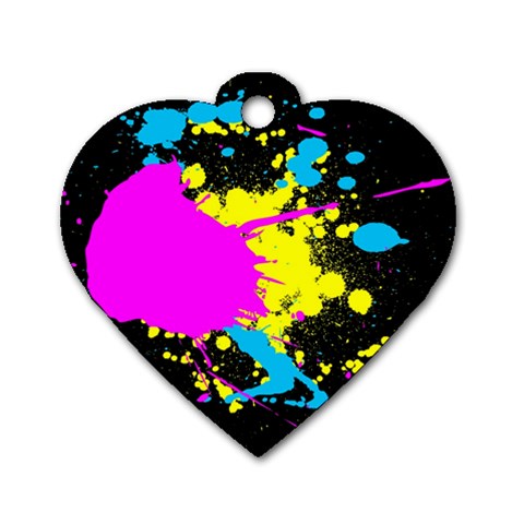 Splatter Dog Tag Heart (One Side) from ArtsNow.com Front