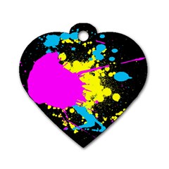 Splatter Dog Tag Heart (Two Sides) from ArtsNow.com Back