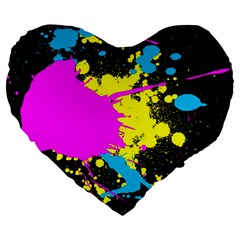 Splatter 19  Premium Heart Shape Cushion from ArtsNow.com Front