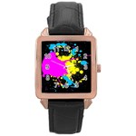 Splatter Rose Gold Leather Watch 