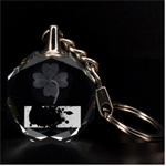 Splatter Clover 3D Engraving Circle Key Chain