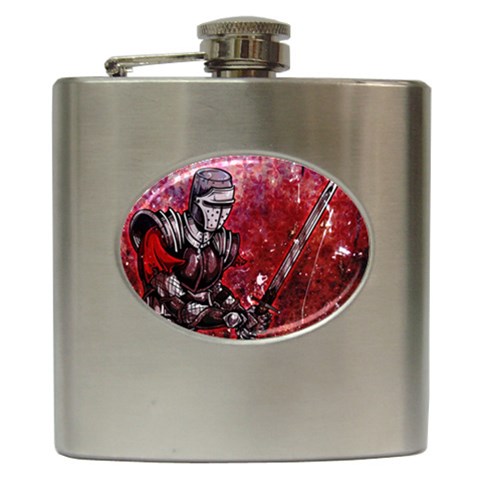 Knight Hip Flask (6 oz) from ArtsNow.com Front