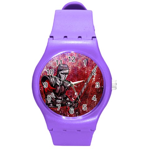 Knight Round Plastic Sport Watch Medium from ArtsNow.com Front