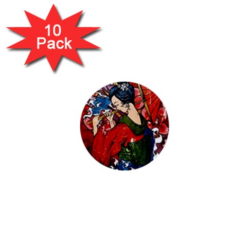 Geisha 1  Mini Button (10 pack)  from ArtsNow.com Front