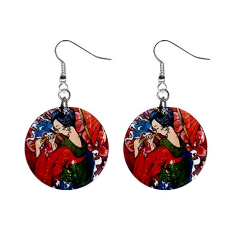 Geisha 1  Button Earrings from ArtsNow.com Front