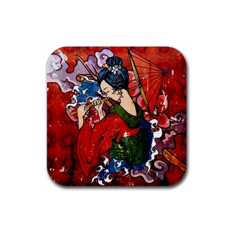 Geisha Rubber Coaster (Square) from ArtsNow.com Front