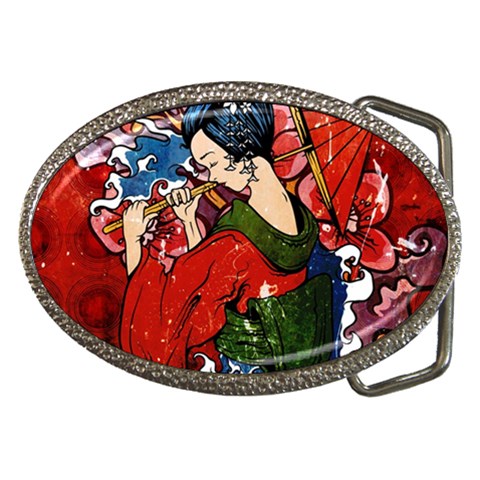 Geisha Belt Buckle from ArtsNow.com Front