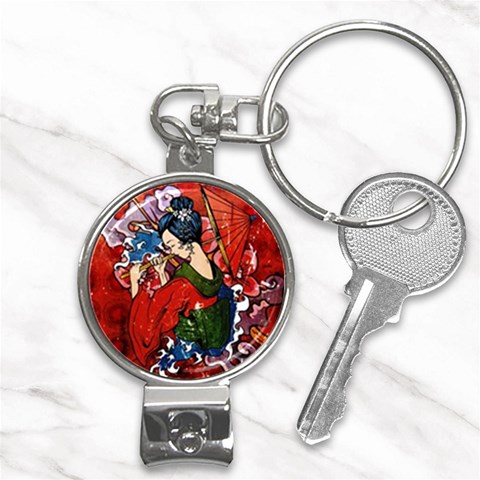 Geisha Nail Clippers Key Chain from ArtsNow.com Front