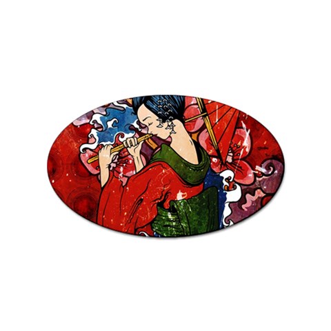 Geisha Sticker (Oval) from ArtsNow.com Front