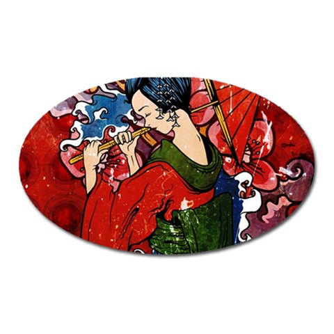 Geisha Magnet (Oval) from ArtsNow.com Front